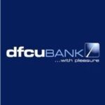 dfcu Bank logo in a dominant blue background