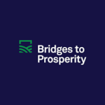 Bridges to Prosperity logo in a dominant blue background